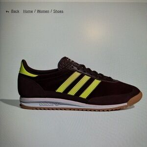 Adidas Dark Brown Sneakers with Neon Stripes